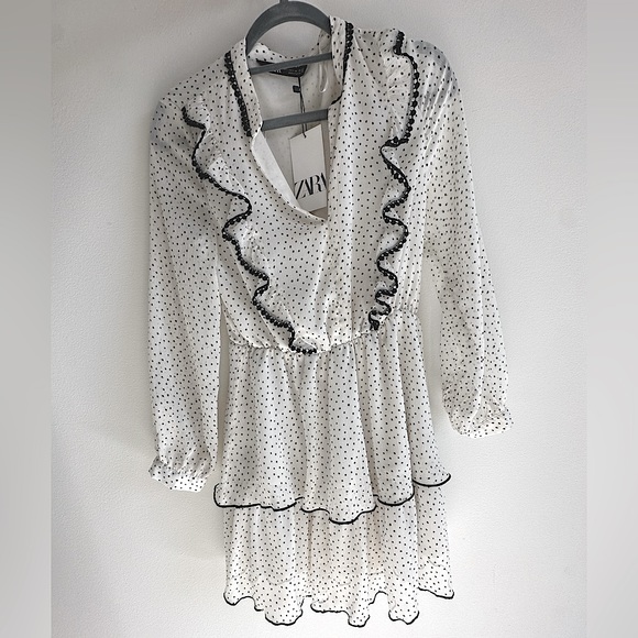 ZARA Dotted Mini Dress - Picture 7 of 10